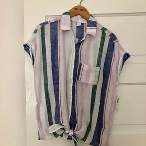 🌟NWT🌟 Old Navy Linen Blend Tie Hem Top